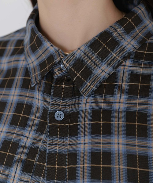 TINA：JOJUN（ティーナジョジュン）の「ユニセックス マドラスチェックシャツ TINA：JOJUN（シャツ/ブラウス・レディース・ピンク/ブラック・M）」の14枚目の写真