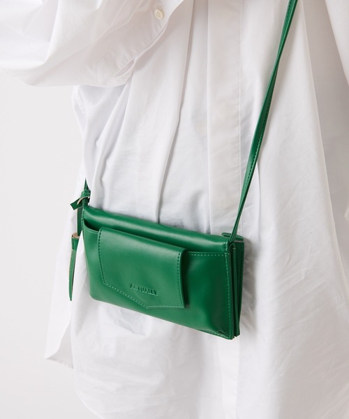 Actually（アクチュアリー）の「フェイクレザー 横型モバイルショルダー 財布（ショルダーバッグ・レディース・ブラック/グリーン/ベージュ/シルバー/パープル/グレー・フリー）」の11枚目の写真