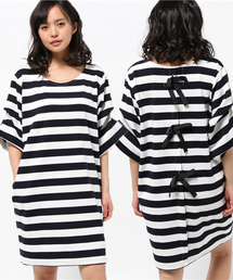 DISCOAT | 【Discoat】ポンチ後ろリボンボーダーワンピース(ワンピース)