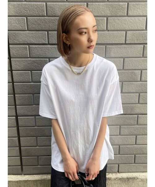 EMODA（エモダ）の「ボーイズルーズプリントTシャツ（Tシャツ/カットソー・レディース・ブルー/ホワイト/グレー/ブラック・FREE）」の6枚目の写真