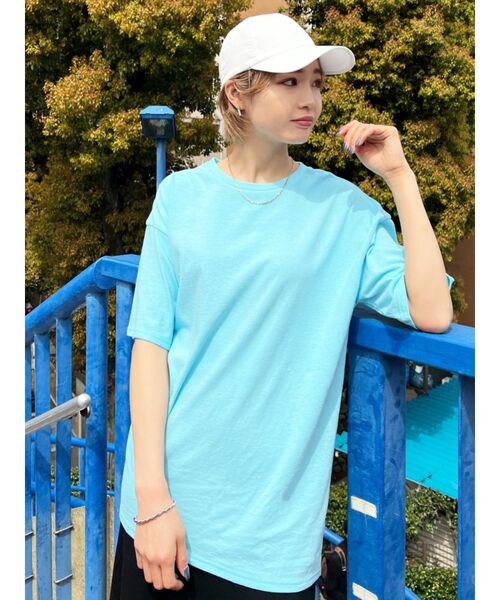 EMODA（エモダ）の「ボーイズルーズプリントTシャツ（Tシャツ/カットソー・レディース・ブルー/ホワイト/グレー/ブラック・FREE）」の21枚目の写真