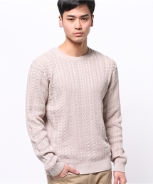 EDIFICE | ◇シルケットコード　ケーブル編みC/Nニット(ニット/セーター)