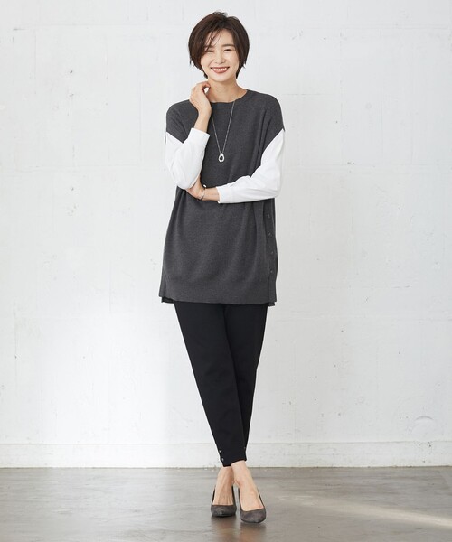 J.PRESS（ジェイプレス）の「【洗える】FLORA ニットベスト（ベスト・レディース・ネイビー系/グレー系/ベージュ系・T13）」の8枚目の写真