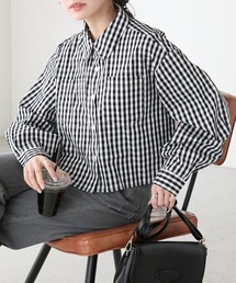 ボリュームスリーブクロップドシャツ