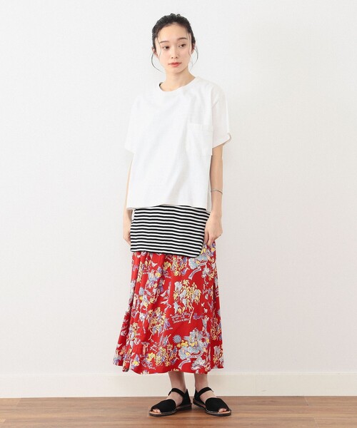 BEAMS BOY（ビームスボーイ）の「Goodwear / カスタム ビッグ 半袖 Tシャツ（Tシャツ/カットソー・レディース・ホワイト/グレー/ブラック/ピンク/ミント/ネイビー/カーキ/オリーブ/ブラウン系その他/ワイン/アッシュブラウン/ダークグリーン/チャコールグレー/パープル/アイボリー/ブルー系その他4/グリーン/ブラウン/レッド系その他2/ブルー・ONE SIZE）」の21枚目の写真