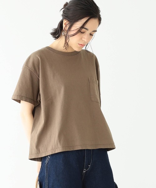 BEAMS BOY（ビームスボーイ）の「Goodwear / カスタム ビッグ 半袖 Tシャツ（Tシャツ/カットソー・レディース・ホワイト/グレー/ブラック/ピンク/ミント/ネイビー/カーキ/オリーブ/ブラウン系その他/ワイン/アッシュブラウン/ダークグリーン/チャコールグレー/パープル/アイボリー/ブルー系その他4/グリーン/ブラウン/レッド系その他2/ブルー・ONE SIZE）」の7枚目の写真