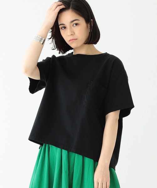 BEAMS BOY（ビームスボーイ）の「Goodwear / カスタム ビッグ 半袖 Tシャツ（Tシャツ/カットソー・レディース・ホワイト/グレー/ブラック/ピンク/ミント/ネイビー/カーキ/オリーブ/ブラウン系その他/ワイン/アッシュブラウン/ダークグリーン/チャコールグレー/パープル/アイボリー/ブルー系その他4/グリーン/ブラウン/レッド系その他2/ブルー・ONE SIZE）」の4枚目の写真