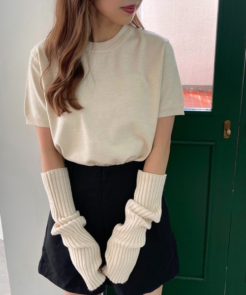 apres jour mignon(アプレジュールミニョン)の「【3周年記念アイテム】アームウォーマー半袖ニットセット【ZOZOTOWN限定アイテム】(ニット/セーター・レディース・アイボリー/グリーン/オレンジ/ピンク・X-LARGE/フリー)」の15枚目の写真