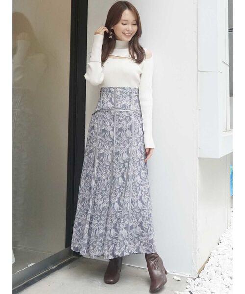 MERCURYDUO(マーキュリーデュオ)の「2WAYスリットタートルニット(ニット/セーター・レディース・チャコールグレー/ライトブルー/オフホワイト/ライム/ブラック・FREE)」の12枚目の写真