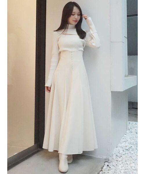 MERCURYDUO(マーキュリーデュオ)の「2WAYスリットタートルニット(ニット/セーター・レディース・チャコールグレー/ライトブルー/オフホワイト/ライム/ブラック・FREE)」の9枚目の写真