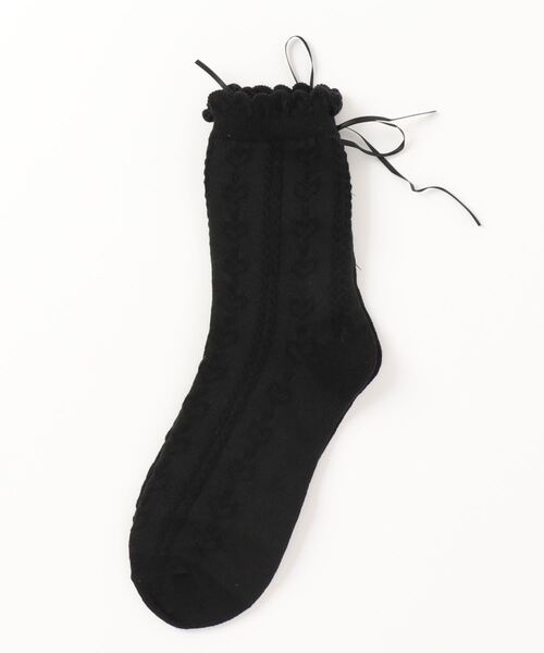 axes femme POETIQUE（アクシーズファムポエティック）の「レースアップソックス（ソックス/靴下・レディース・キナリ/ブラック・FREE）」の2枚目の写真