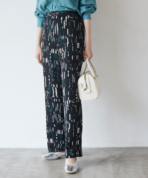 AMERICAN HOLIC(アメリカンホリック)の「美・美・美ストレートプリントパンツ(その他パンツ・レディース・グレー/ブラック・S/L/XS/M)」の2枚目の写真