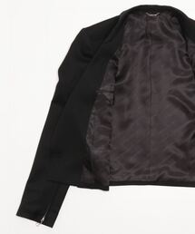 ジョンローレンスサリバン　スペンサーレザージャケット JOHNLAWRENCESULLIVAN - Wool satin spencer jacket （BLACK