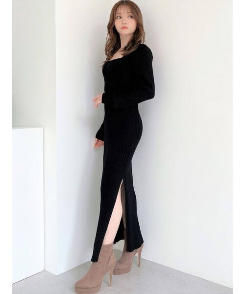 RESEXXY(リゼクシー)の「スリットタイトニットワンピース(ワンピース・レディース・ブラック/ピンク/ブルー/アイボリー・FREE)」の10枚目の写真