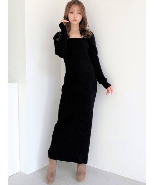 RESEXXY(リゼクシー)の「スリットタイトニットワンピース(ワンピース・レディース・ブラック/ピンク/ブルー/アイボリー・FREE)」の12枚目の写真