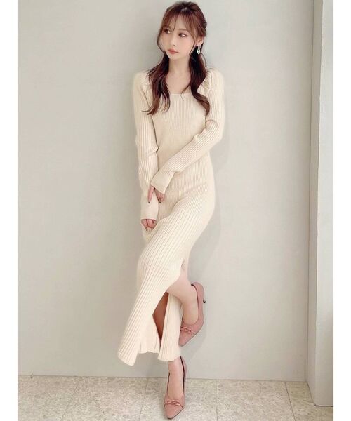 RESEXXY(リゼクシー)の「スリットタイトニットワンピース(ワンピース・レディース・ブラック/ピンク/ブルー/アイボリー・FREE)」の13枚目の写真