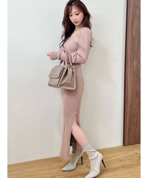 RESEXXY(リゼクシー)の「スリットタイトニットワンピース(ワンピース・レディース・ブラック/ピンク/ブルー/アイボリー・FREE)」の21枚目の写真