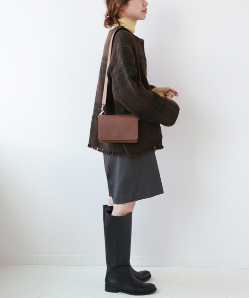 John branigan（ジョンブラニガン）の「【john branigan/ジョン ブラニガン】RELUME JK：別注ジャケット（ノーカラージャケット・レディース・ブラウン/ブルー/キャメル・FREE）」の4枚目の写真