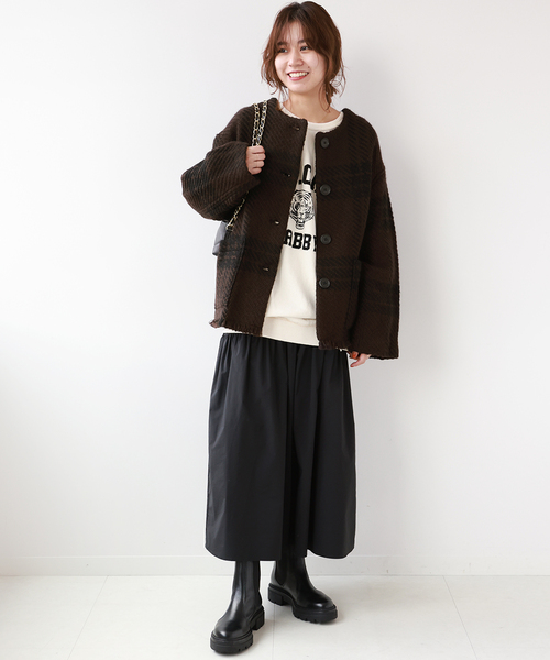 John branigan（ジョンブラニガン）の「【john branigan/ジョン ブラニガン】RELUME JK：別注ジャケット（ノーカラージャケット・レディース・ブラウン/ブルー/キャメル・FREE）」の10枚目の写真