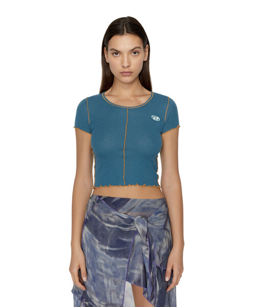 DIESEL（ディーゼル）の「レディース 半袖トップス Tシャツ（Tシャツ/カットソー・レディース・ブルー/グリーン・LARGE/X-LARGE/MEDIUM）」の12枚目の写真