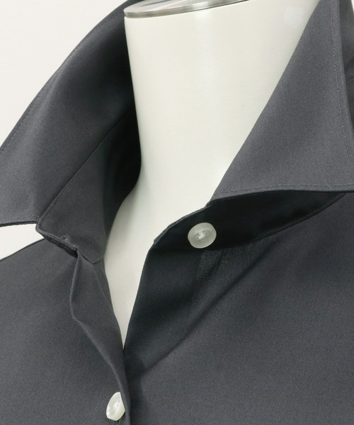 TOKYO SHIRTS(トウキョウシャツ)の「形態安定ノーアイロン レギュラー衿 長袖ビジネスワイシャツ(ビジネスシャツ・レディース・チャコールグレー・LL/S/M/L/XL)」の3枚目の写真