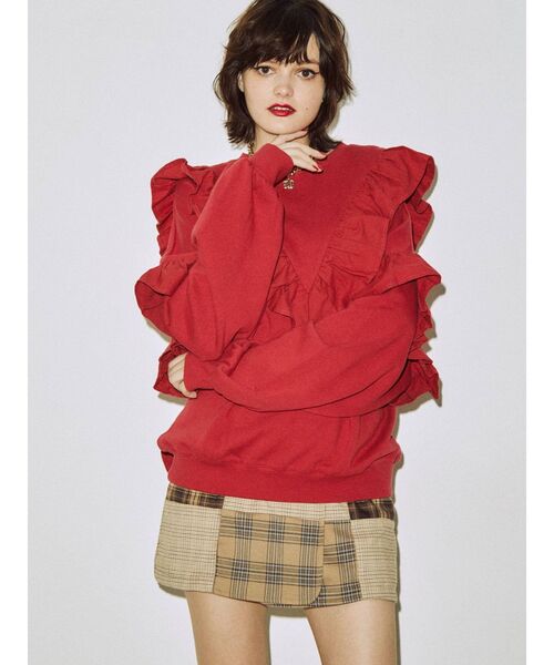 jouetie（ジュエティ）の「マルチフリルプルオーバー（Tシャツ/カットソー・レディース・オフホワイト/ブラック/パープル/レッド・MEDIUM）」の13枚目の写真