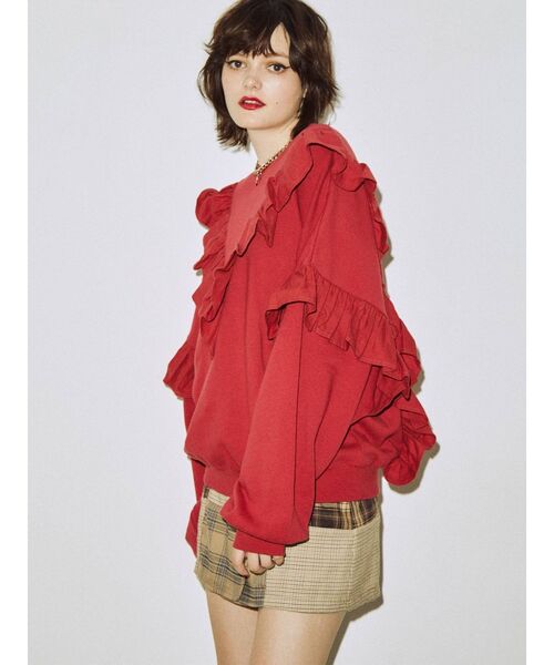 jouetie（ジュエティ）の「マルチフリルプルオーバー（Tシャツ/カットソー・レディース・オフホワイト/ブラック/パープル/レッド・MEDIUM）」の10枚目の写真