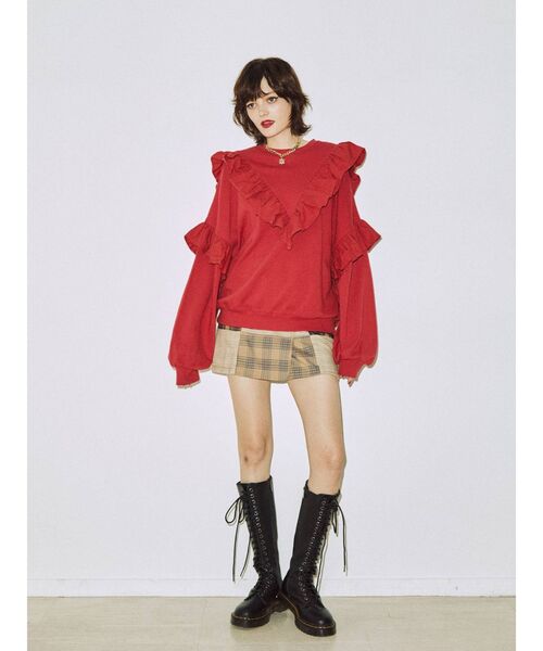 jouetie（ジュエティ）の「マルチフリルプルオーバー（Tシャツ/カットソー・レディース・オフホワイト/ブラック/パープル/レッド・MEDIUM）」の21枚目の写真