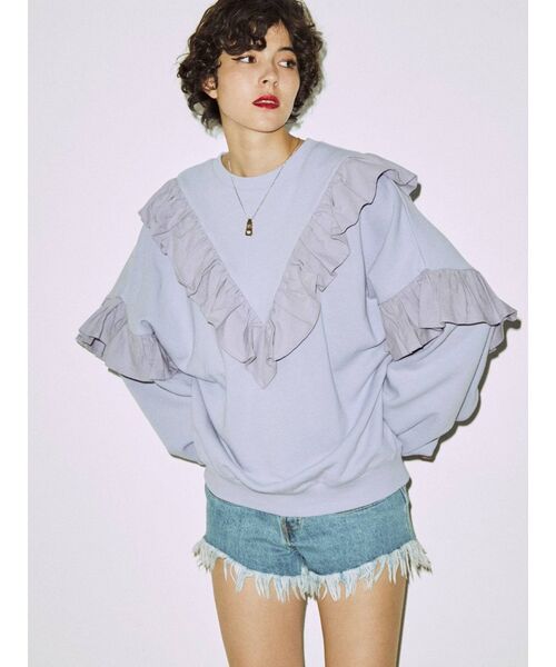 jouetie（ジュエティ）の「マルチフリルプルオーバー（Tシャツ/カットソー・レディース・オフホワイト/ブラック/パープル/レッド・MEDIUM）」の8枚目の写真