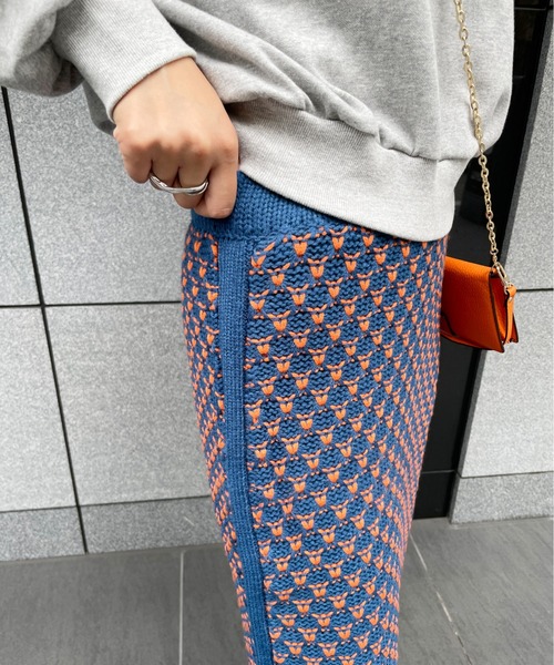 StyleSea（スタイルシー）の「ジャガードニットスリットスカート（スカート・レディース・ブラック/ブルー/グリーン・FREE）」の14枚目の写真