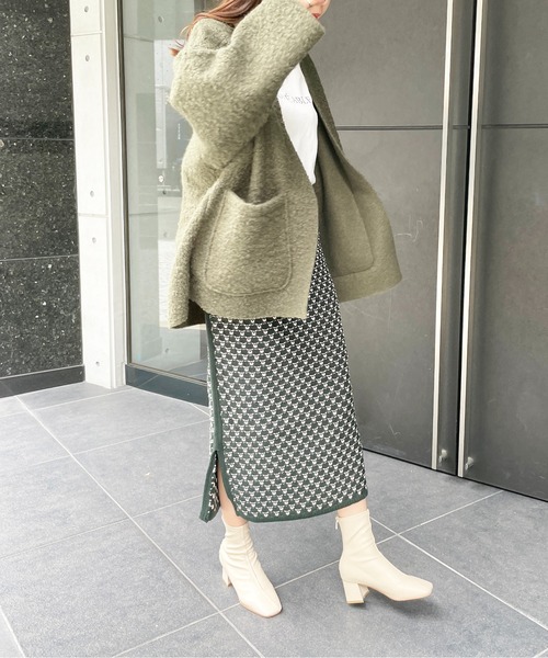 StyleSea（スタイルシー）の「ジャガードニットスリットスカート（スカート・レディース・ブラック/ブルー/グリーン・FREE）」の22枚目の写真