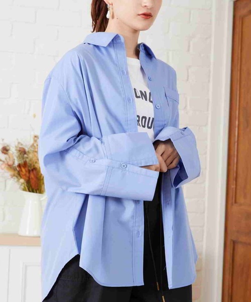 acro（アクロ）の「ビックカフスシャツ/AC2308（シャツ/ブラウス・レディース・ホワイト/ブルー・ﾌﾘ-）」の13枚目の写真