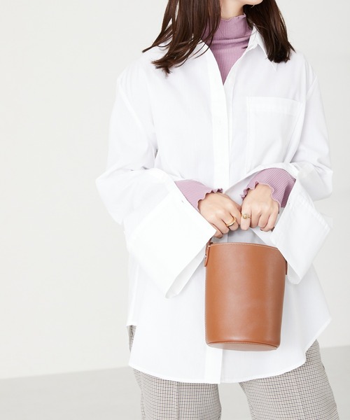 acro（アクロ）の「ビックカフスシャツ/AC2308（シャツ/ブラウス・レディース・ホワイト/ブルー・ﾌﾘ-）」の4枚目の写真