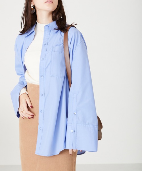 acro（アクロ）の「ビックカフスシャツ/AC2308（シャツ/ブラウス・レディース・ホワイト/ブルー・ﾌﾘ-）」の9枚目の写真