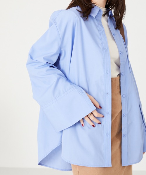 acro（アクロ）の「ビックカフスシャツ/AC2308（シャツ/ブラウス・レディース・ホワイト/ブルー・ﾌﾘ-）」の11枚目の写真