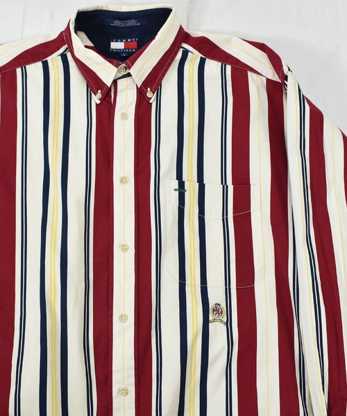 TOMMY HILFIGER（トミーヒルフィガー）の「【ヴィンテージ古着】TOMMY HILFIGER / トミーヒルフィガー マルチストライプ ボタンダウンシャツ（シャツ/ブラウス・メンズ・その他・LARGE）」の3枚目の写真