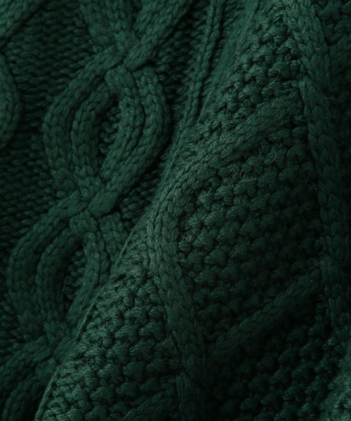 Mirror Mirror on the wall（ミラーミラー）の「(MIRROR MIRROR ON THE WALL)ケーブルニット　ビッグベスト×プリントワンピース 3WAY SET（ワンピース・レディース・グリーン/ホワイト・FREE）」の8枚目の写真