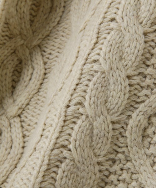 Mirror Mirror on the wall（ミラーミラー）の「(MIRROR MIRROR ON THE WALL)ケーブルニット　ビッグベスト×プリントワンピース 3WAY SET（ワンピース・レディース・グリーン/ホワイト・FREE）」の9枚目の写真