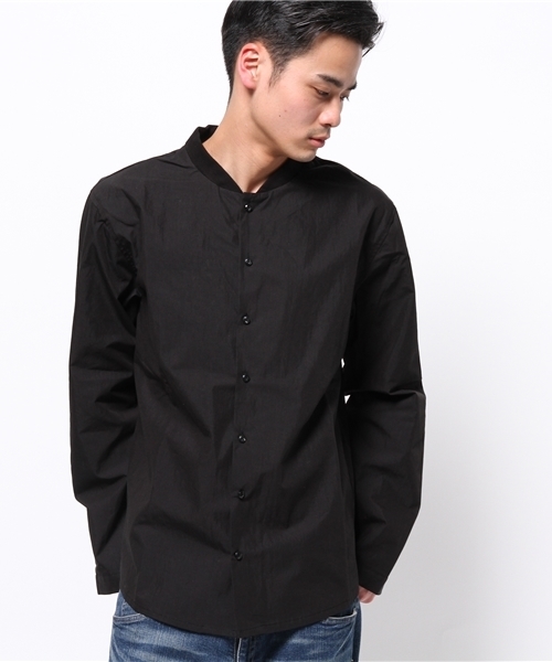 WHO'S WHO gallery(フーズフーギャラリー)の「【GIGGER】ノーカラーシャツ(シャツ/ブラウス・メンズ・ブラック/ネイビー・LARGE/MEDIUM)」の4枚目の写真