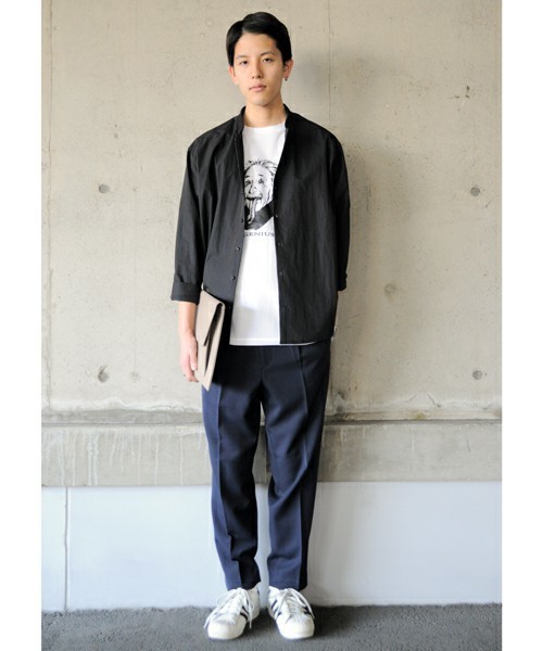 WHO'S WHO gallery(フーズフーギャラリー)の「【GIGGER】ノーカラーシャツ(シャツ/ブラウス・メンズ・ブラック/ネイビー・LARGE/MEDIUM)」の3枚目の写真
