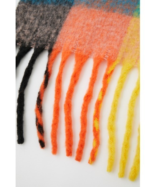 SLY（スライ）の「SHAGGY CHECK STOLE シャギー チェックストール（ストール/ショール・レディース・ベージュ系その他/オレンジ系その他・FREE）」の15枚目の写真