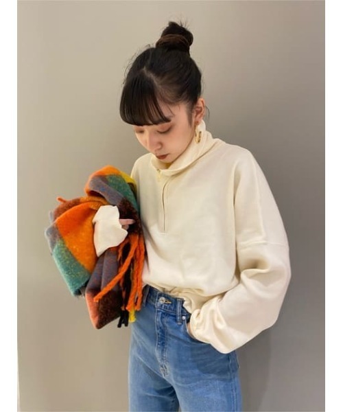 SLY（スライ）の「SHAGGY CHECK STOLE シャギー チェックストール（ストール/ショール・レディース・ベージュ系その他/オレンジ系その他・FREE）」の21枚目の写真