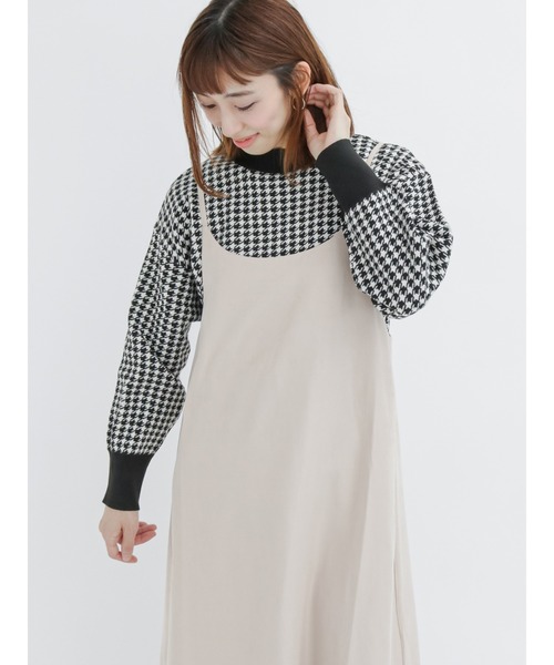 Lugnoncure(ルノンキュール)の「千鳥ジャカードハイネックニット(ニット/セーター・レディース・ブラック/イエロー/グリーン・フリ-)」の2枚目の写真