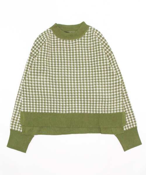 Lugnoncure(ルノンキュール)の「千鳥ジャカードハイネックニット(ニット/セーター・レディース・ブラック/イエロー/グリーン・フリ-)」の6枚目の写真