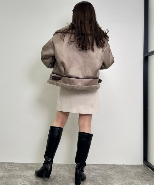 INGNI（イング）の「BIGムートンライダース（ムートンコート・レディース・ブラック/アイボリー/モカ・M）」の21枚目の写真