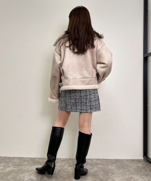 INGNI（イング）の「BIGムートンライダース（ムートンコート・レディース・ブラック/アイボリー/モカ・M）」の16枚目の写真