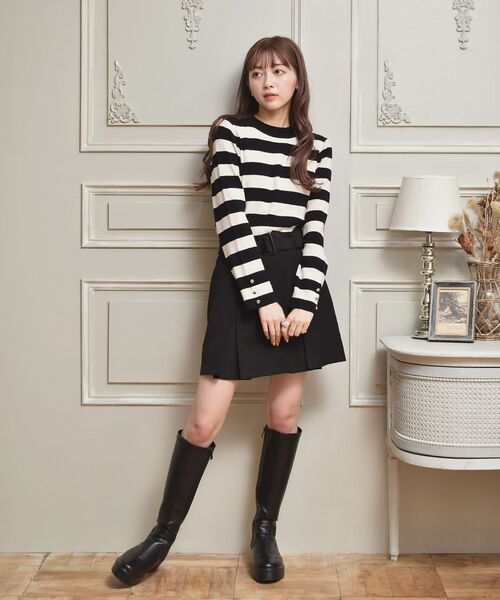 ems excite(エムズエキサイト)の「袖ボタン付長袖ニット(ニット/セーター・レディース・ブラック系その他3/ブルー/ナチュラル/ピンク系その他3・FREE)」の14枚目の写真