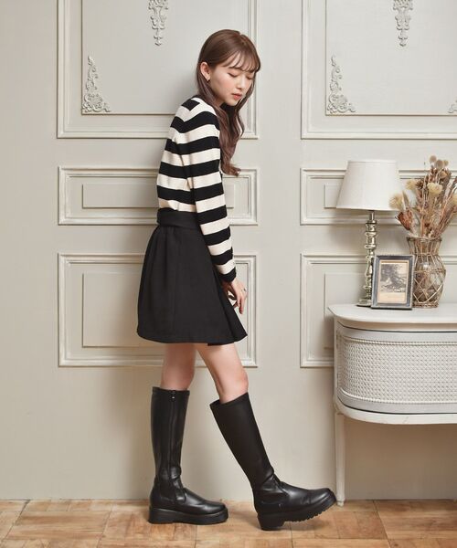 ems excite(エムズエキサイト)の「袖ボタン付長袖ニット(ニット/セーター・レディース・ブラック系その他3/ブルー/ナチュラル/ピンク系その他3・FREE)」の18枚目の写真