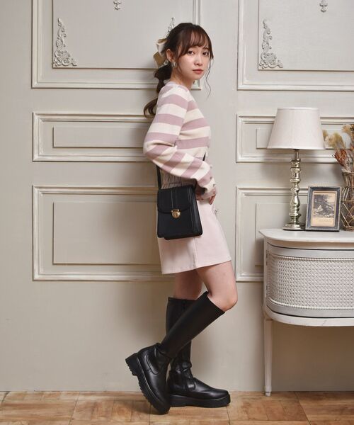 ems excite(エムズエキサイト)の「袖ボタン付長袖ニット(ニット/セーター・レディース・ブラック系その他3/ブルー/ナチュラル/ピンク系その他3・FREE)」の15枚目の写真