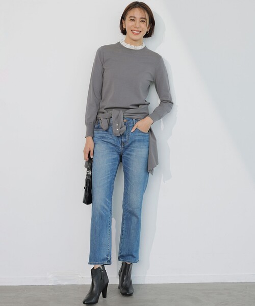 23区 L（ニジュウサンクオオキイサイズ）の「【CLASSY.1月号掲載】23区DENIM ボーイフィット パンツ（デニムパンツ・レディース・ネイビー系・44/50）」の4枚目の写真